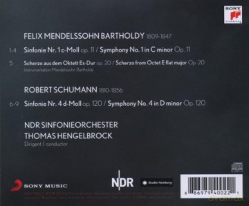 Thomas Hengelbrock: Mendelssohn-Bartholdy: Sinfonie Nr. 1/Schumann: Sinfonie Nr. 4 [CD]