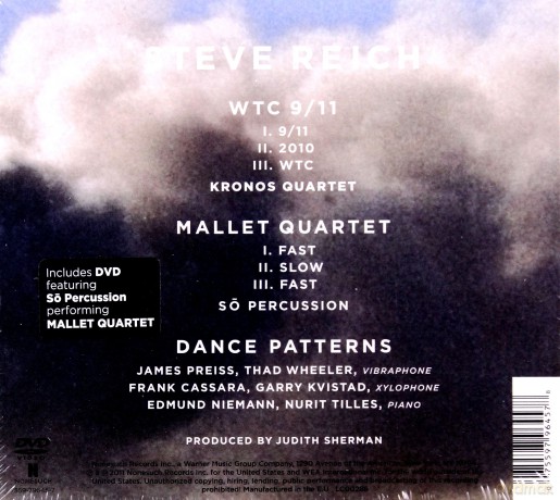 Steve Reich: WTC 9/11, Mallet Quartet, Dance Patterns [CD]+[DVD]