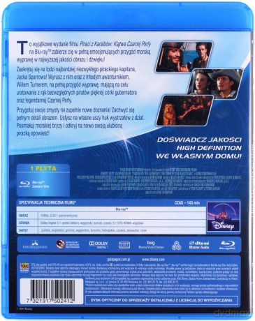 Piraci z Karaibów Quadrilogy: Klątwa czarnej perły / Skrzynia umarlaka / Na krańcu świata / Na nieznanych wodach Pakiet [4Blu-Ray]