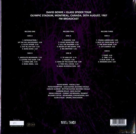 David Bowie: Glass'spider Tour 1987 (Purple) [Winyl]