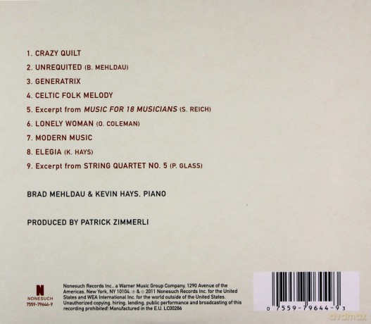 Brad Mehldau, Kevin Hays: Patrick Zimmerli: Modern Music (digipack) [CD]