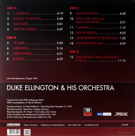 Duke Ellington & His Orchestra: Live In Cologne 1969 [2xWinyl]