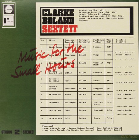 Kenny Clarke Francy Boland Sextet: Music For The'small Hours [Winyl]