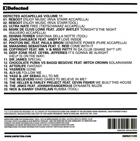 Defected Accapellas Volume 11 [CD]