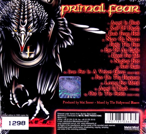 Primal Fear: Nuclear Fire (Remastered+Bonus Tracks) (Digipack) [CD]