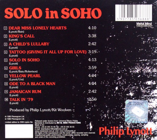 Philip Lynott: Solo In Soho (Digipack) [CD]