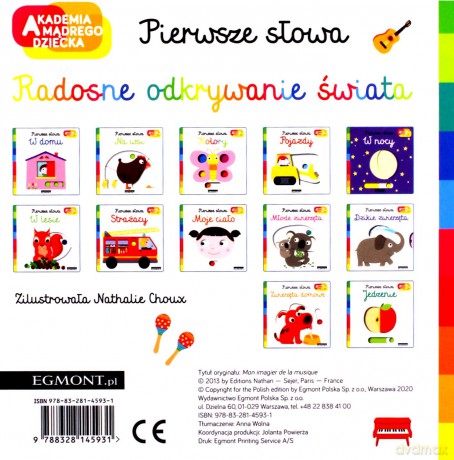Muzyka. Akademia mądrego dziecka. Pierwsze słowa - Nathalie Choux [KSIĄŻKA]