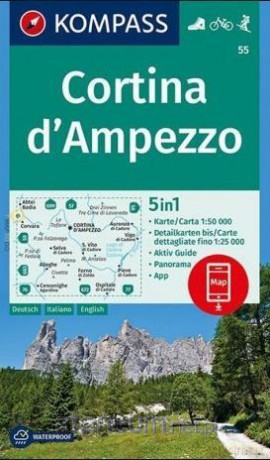 Cortina d'Ampezzo 1:50 000 Kompass [KSIĄŻKA]