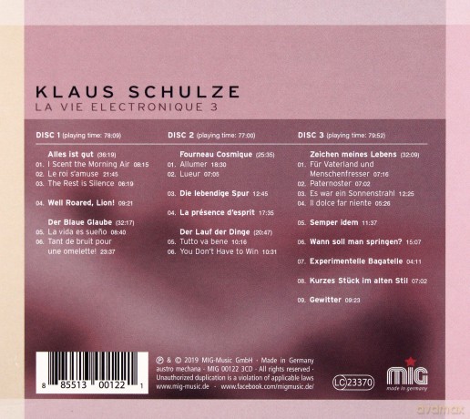 Klaus Schulze: La Vie Electronique 3 (digipack) [3CD]