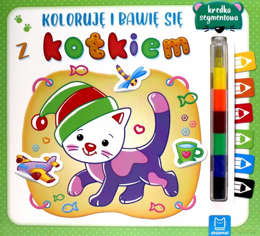 Koloruję i bawię się z kotkiem. Edukacyjna książeczka z naklejkami [KSIĄŻKA]