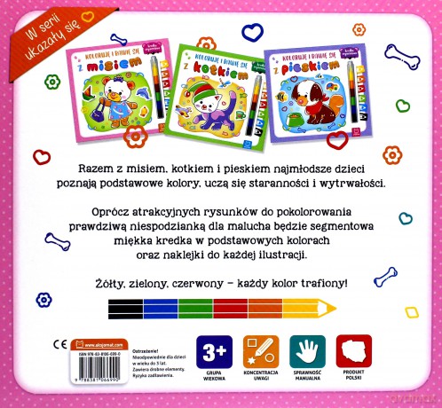 Koloruję i bawię się z misiem. Edukacyjna książeczka z naklejkami [KSIĄŻKA]