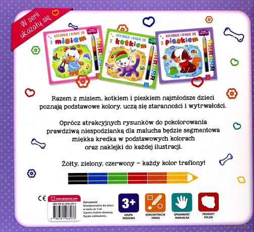 Koloruję i bawię się z pieskiem. Edukacyjna książeczka z naklejkami [KSIĄŻKA]