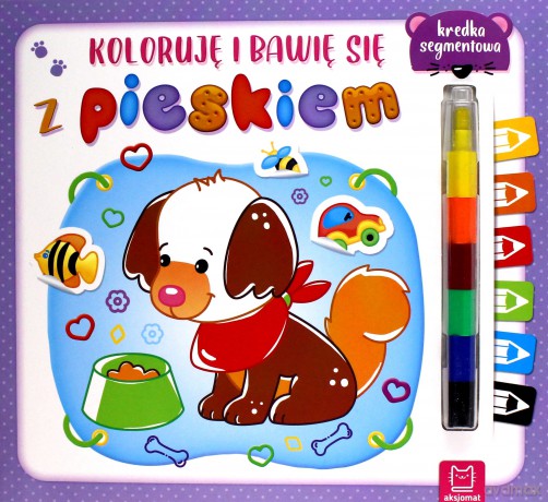 Koloruję i bawię się z pieskiem. Edukacyjna książeczka z naklejkami [KSIĄŻKA]