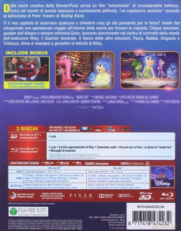 Inside Out (W głowie się nie mieści) [Blu-Ray 3D]+[Blu-Ray]