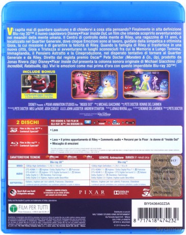 Inside Out (W głowie się nie mieści) [Blu-Ray 3D]+[Blu-Ray]